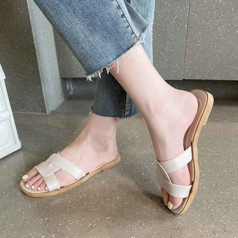 New Style Slippers for Women Summer Outer Wear K-Style Ins Popular Shrimp Skin Fashion Slippers Aliexpress Amazon Wholesale