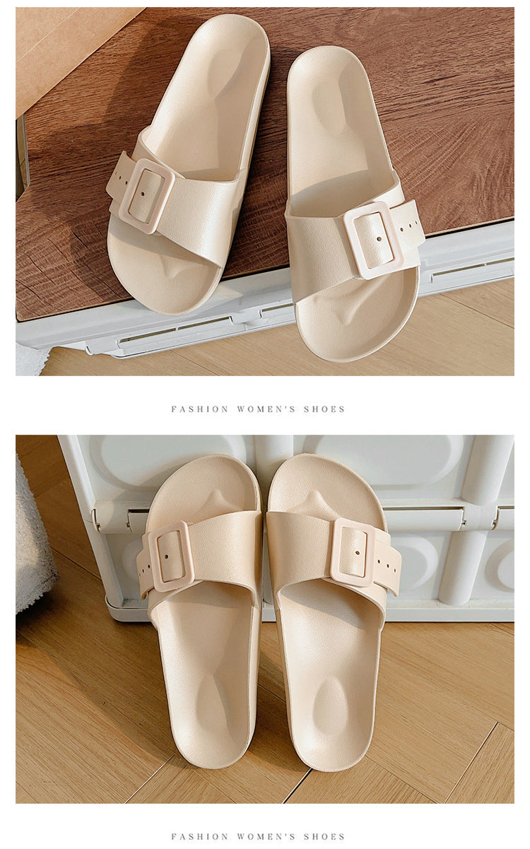 Slippers Women's New Korean Style Fashion Sandals Outer Wear Internet Celebrity Casual Home Slides Soft Bottom Comfortable Bucken Slippers