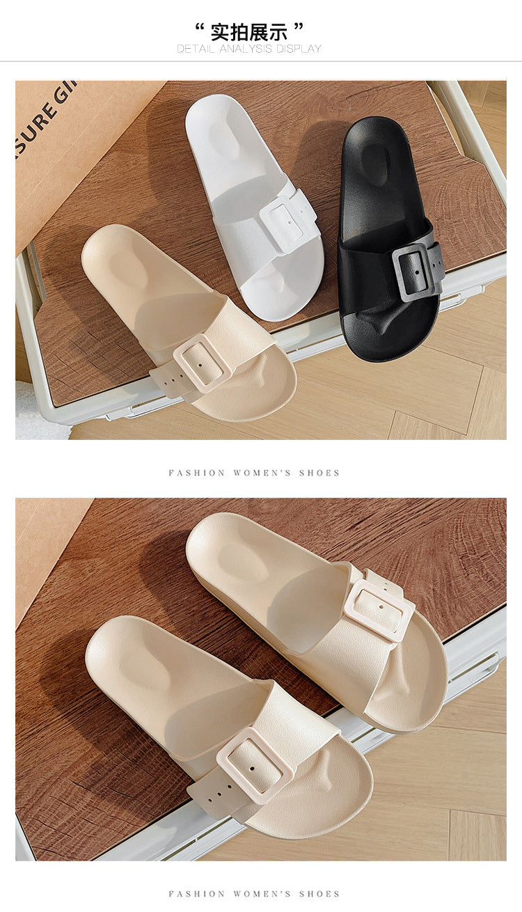 Slippers Women's New Korean Style Fashion Sandals Outer Wear Internet Celebrity Casual Home Slides Soft Bottom Comfortable Bucken Slippers