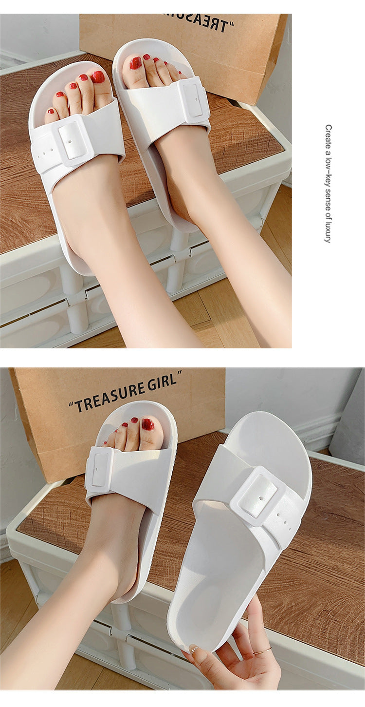 Slippers Women's New Korean Style Fashion Sandals Outer Wear Internet Celebrity Casual Home Slides Soft Bottom Comfortable Bucken Slippers