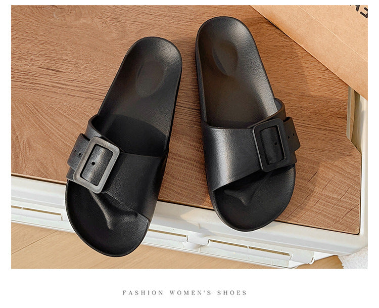 Slippers Women's New Korean Style Fashion Sandals Outer Wear Internet Celebrity Casual Home Slides Soft Bottom Comfortable Bucken Slippers