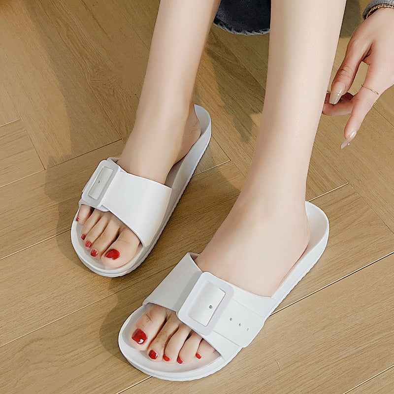 Slippers Women's New Korean Style Fashion Sandals Outer Wear Internet Celebrity Casual Home Slides Soft Bottom Comfortable Bucken Slippers