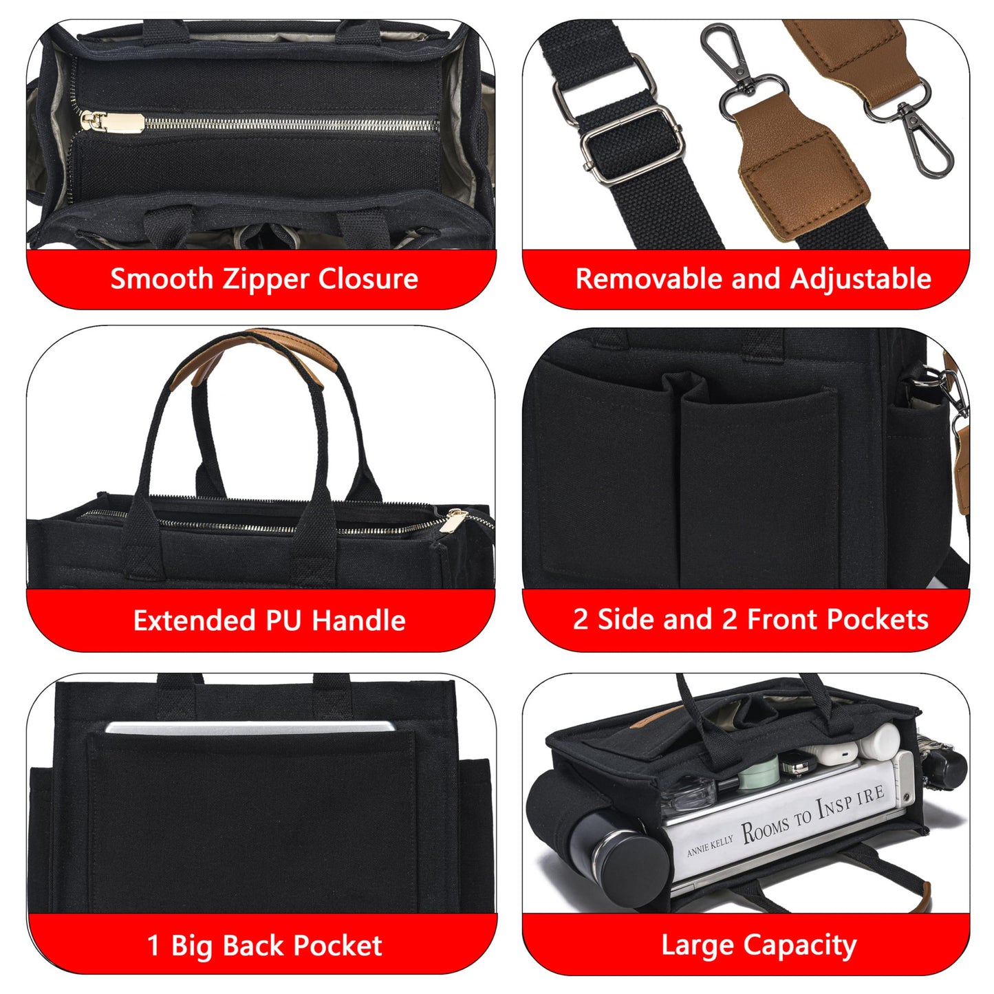 Amazon New Women's Large Canvas Handbag Laptop Crossbody Bag Mummy Bag Daily Bag Handbag
