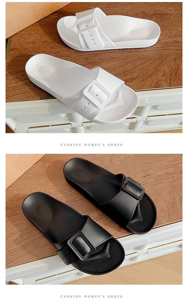 Slippers Women's New Korean Style Fashion Sandals Outer Wear Internet Celebrity Casual Home Slides Soft Bottom Comfortable Bucken Slippers