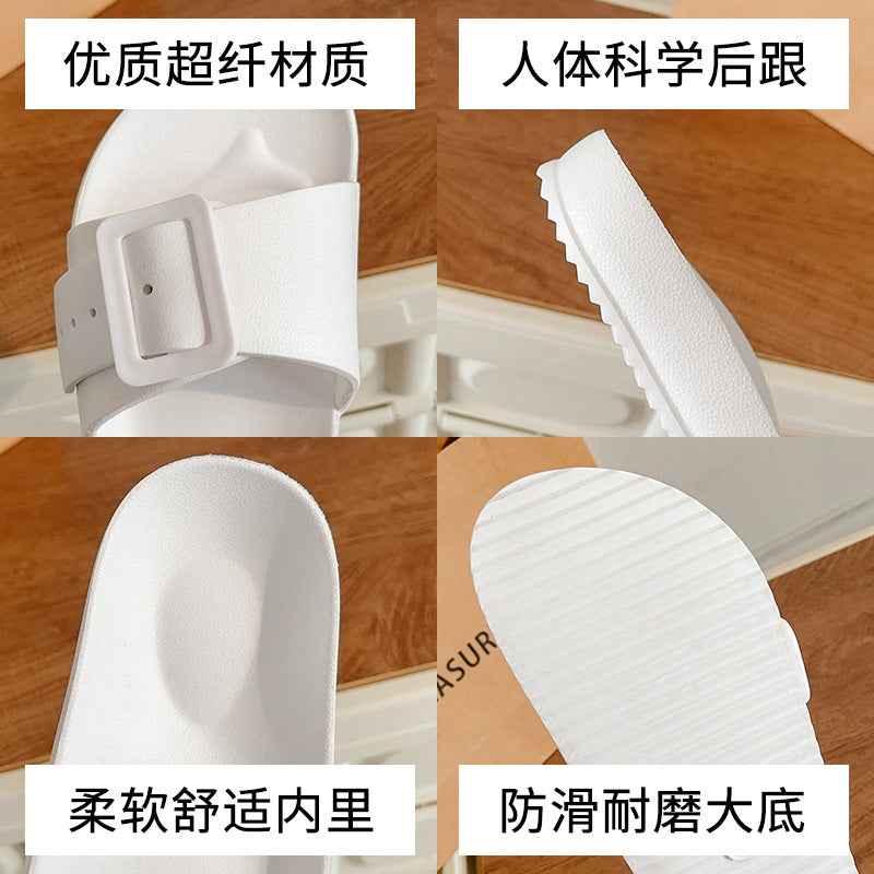 Slippers Women's New Korean Style Fashion Sandals Outer Wear Internet Celebrity Casual Home Slides Soft Bottom Comfortable Bucken Slippers