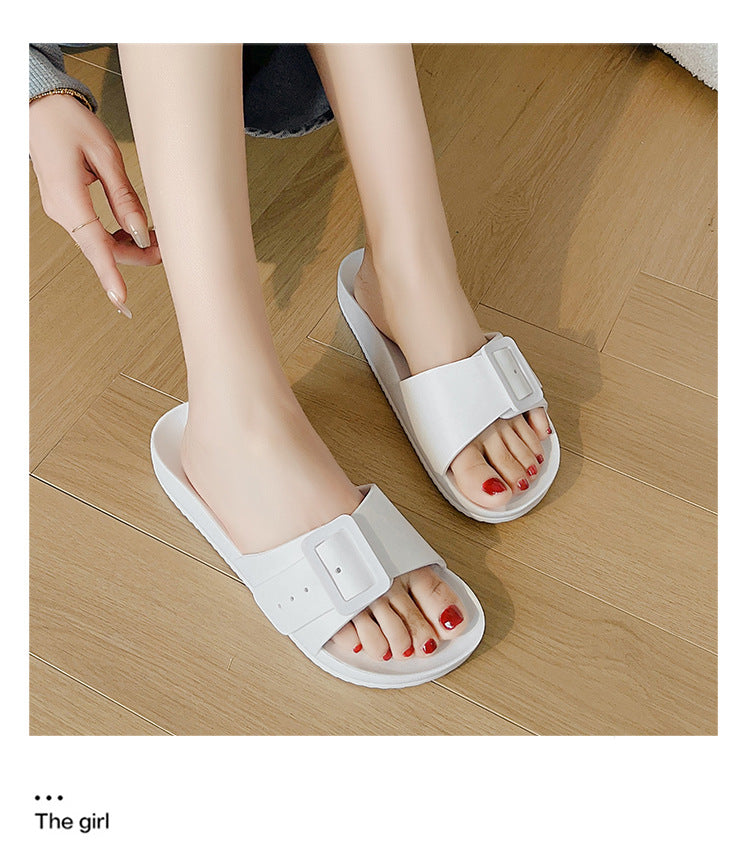 Slippers Women's New Korean Style Fashion Sandals Outer Wear Internet Celebrity Casual Home Slides Soft Bottom Comfortable Bucken Slippers