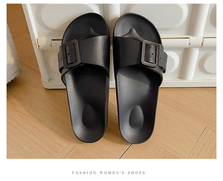 Slippers Women's New Korean Style Fashion Sandals Outer Wear Internet Celebrity Casual Home Slides Soft Bottom Comfortable Bucken Slippers