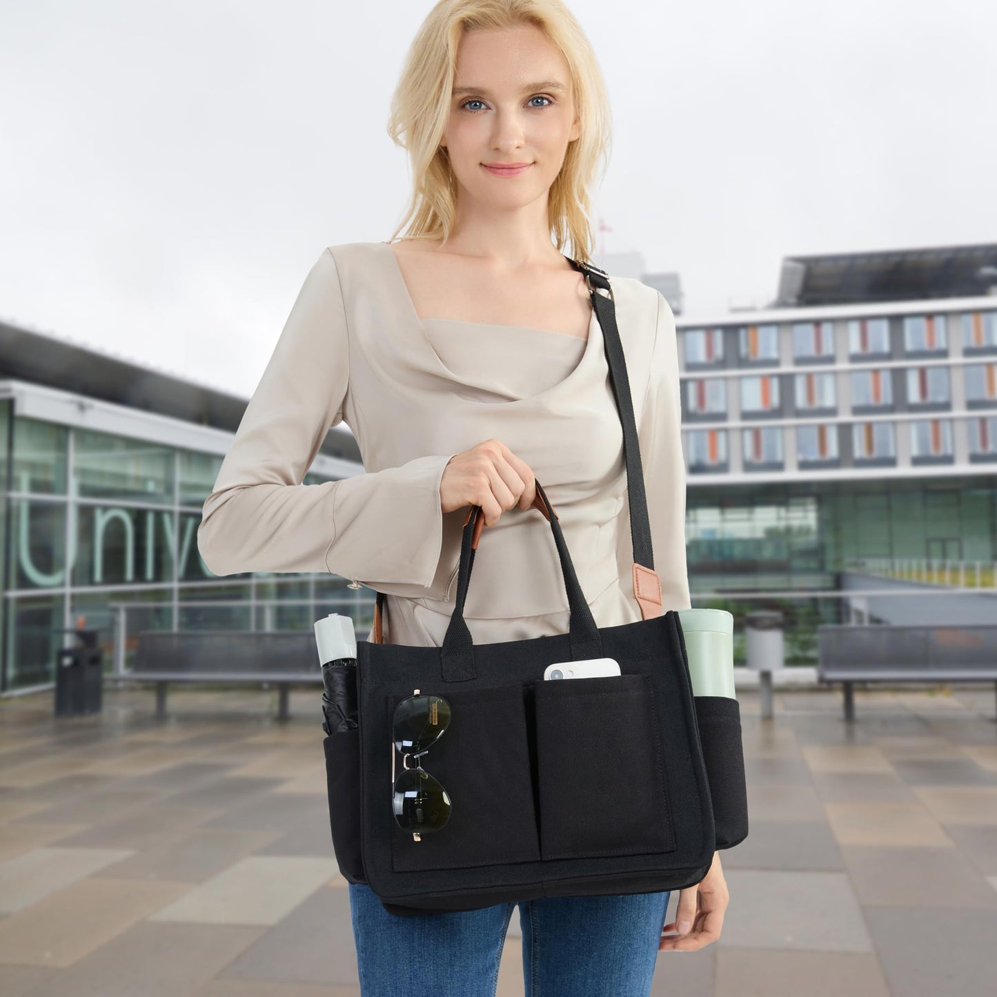 Amazon New Women's Large Canvas Handbag Laptop Crossbody Bag Mummy Bag Daily Bag Handbag