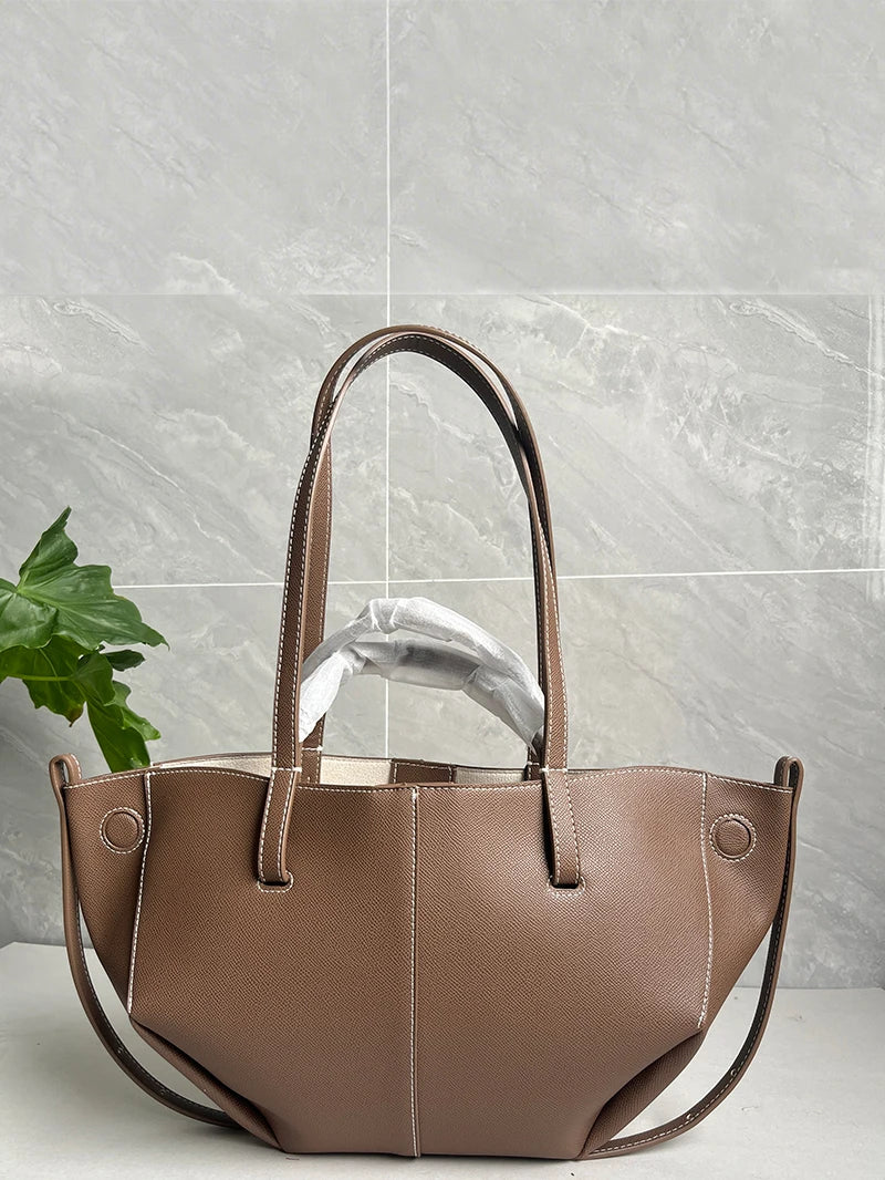 Luxury Genuine Leather Handbag Tote Bag For Women Cowhide Shoulder Bag Design Large Capacity Totes Top Handle Hobo Shopper Bag