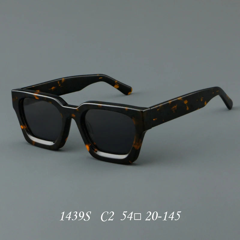 OKH Women Acetate Sunglasses New Fashion High End Luxury Brand Outdoor UV400 Handmade Plate Square Men Retro SUN GLASSES B39