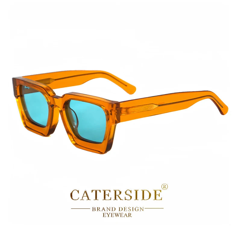CATERSIDE Retro Polarized Square Sunglasses Men High Quality Acetate Frame Women Sun Glasses Driving Sports Oculos De Sol UV400