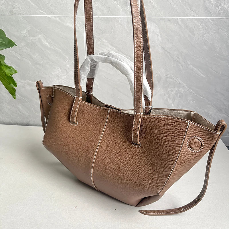 Luxury Genuine Leather Handbag Tote Bag For Women Cowhide Shoulder Bag Design Large Capacity Totes Top Handle Hobo Shopper Bag