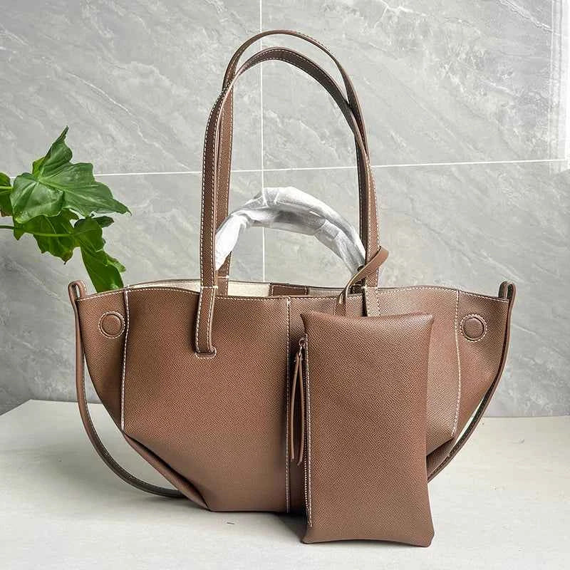 Luxury Genuine Leather Handbag Tote Bag For Women Cowhide Shoulder Bag Design Large Capacity Totes Top Handle Hobo Shopper Bag