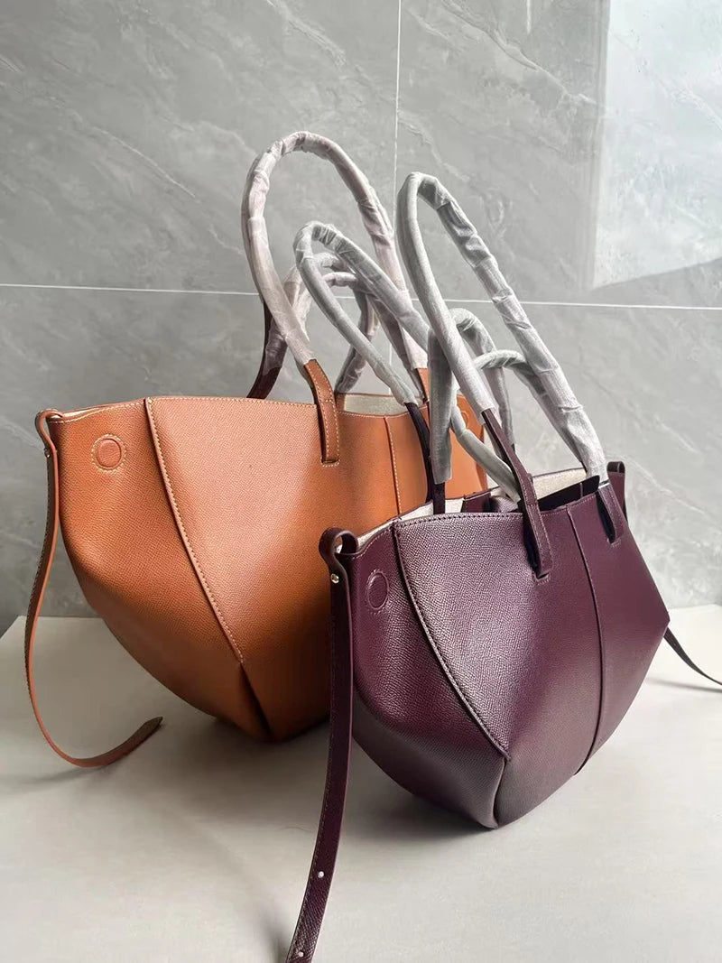 Luxury Genuine Leather Handbag Tote Bag For Women Cowhide Shoulder Bag Design Large Capacity Totes Top Handle Hobo Shopper Bag