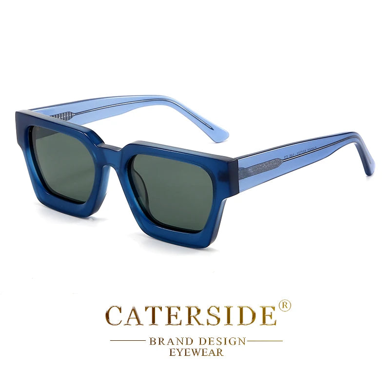 CATERSIDE Retro Polarized Square Sunglasses Men High Quality Acetate Frame Women Sun Glasses Driving Sports Oculos De Sol UV400
