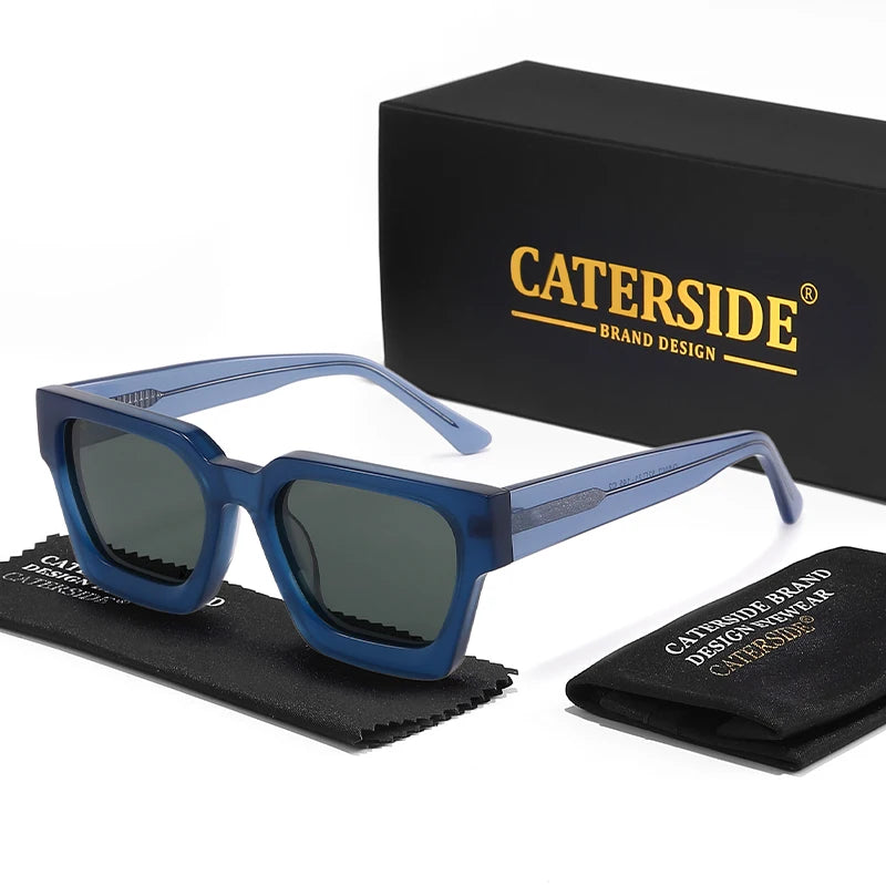 CATERSIDE Retro Polarized Square Sunglasses Men High Quality Acetate Frame Women Sun Glasses Driving Sports Oculos De Sol UV400
