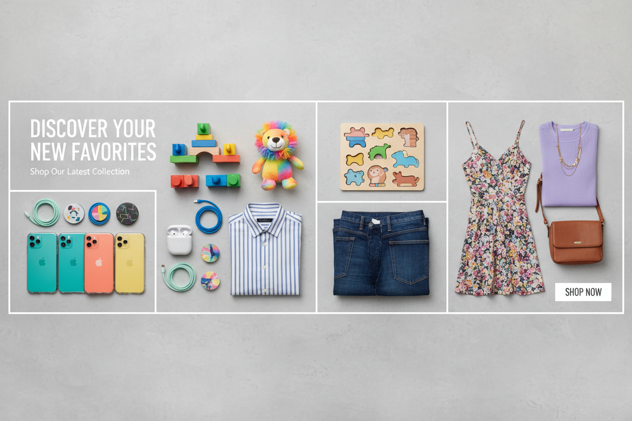 add mobile accesories and toy for kids and cloth for both male and female