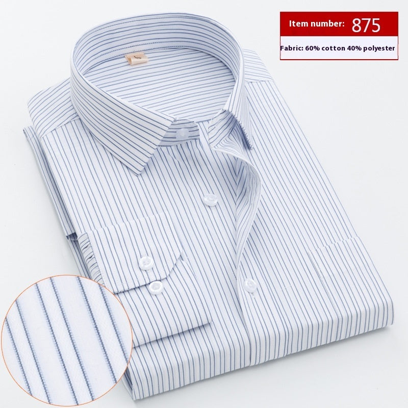 Shirt Men's Long Sleeve Spring And Autumn Middle-aged Loose Casual Men's Shirt