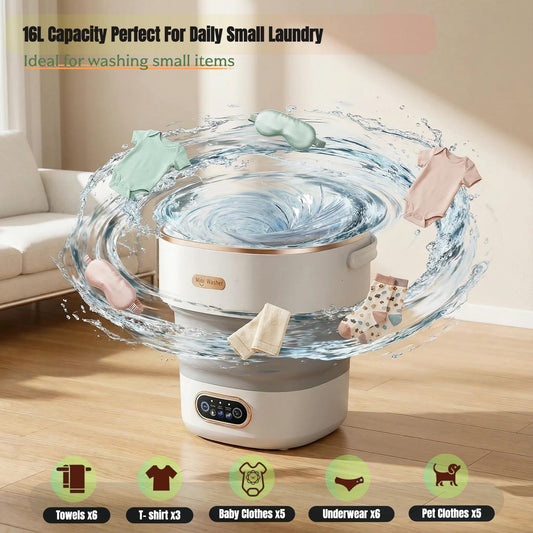 Foldable Mini Laundry Machine Ideal For Dorm Home And Camping